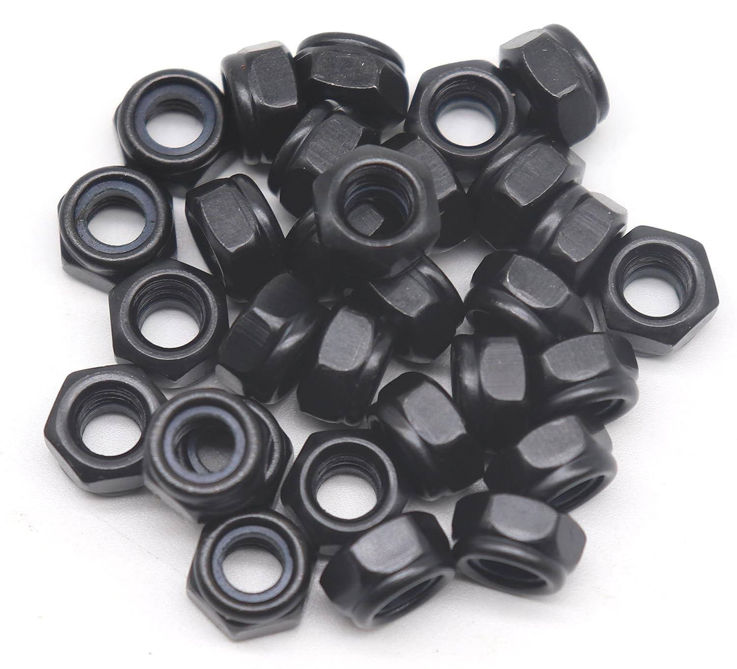 60Pcs M6-1.0Mm Black Zinc Plated Nylock Nylon Inserted Hex Self Lock Nuts(M6)