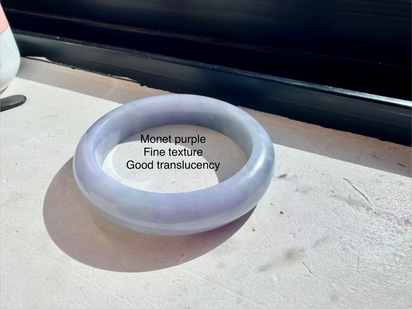 Burma jadeite bangle 54.5m translucent Monet purple green type A Burmese jade