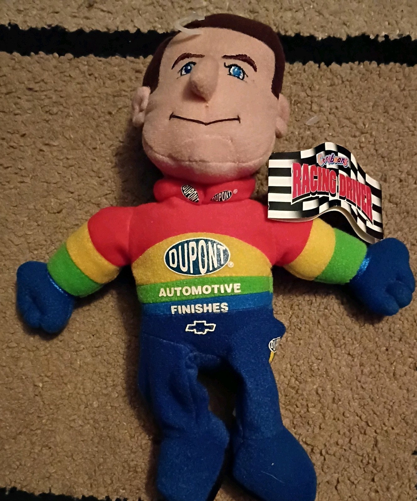 Vintage Jeff Gordon #24 CoolBeans Racing Driver Plush NASCAR DuPont Doll Toy