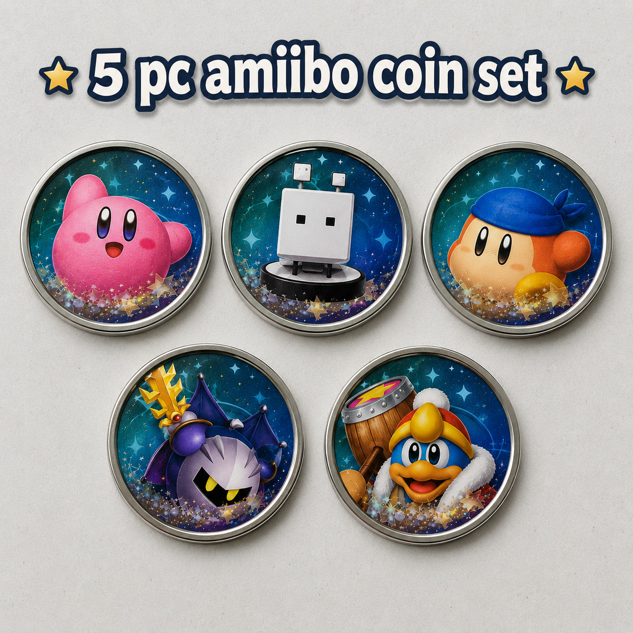 ALL 5PCS Amiibo KIRBY PVC NFC Card Fast ShippingFree Stickers