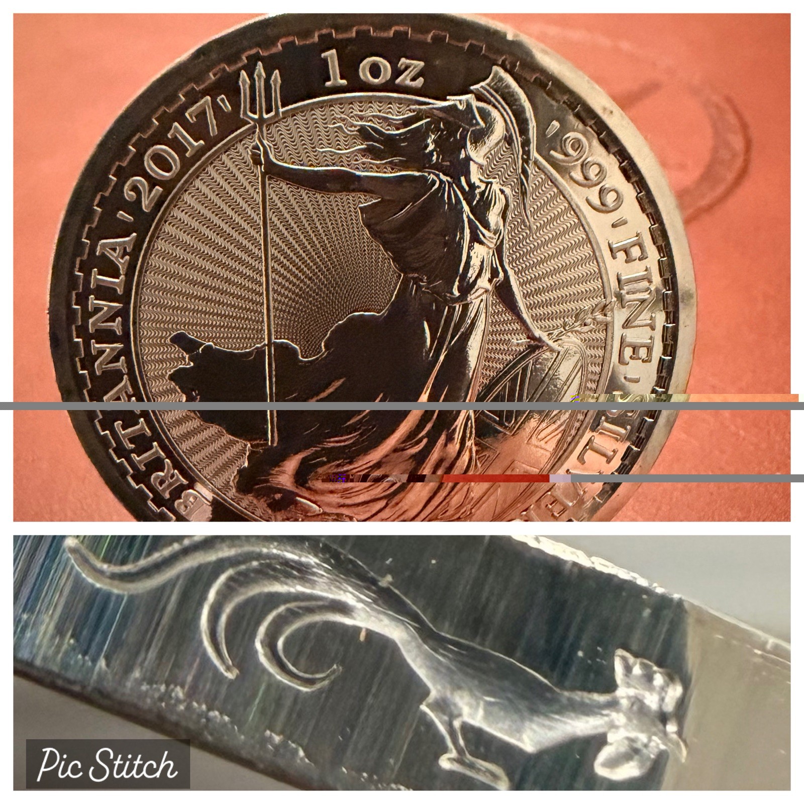 Rare 2017 1 oz Silver Britannia Rooster Privy Edge .999 Rare Royal Mint