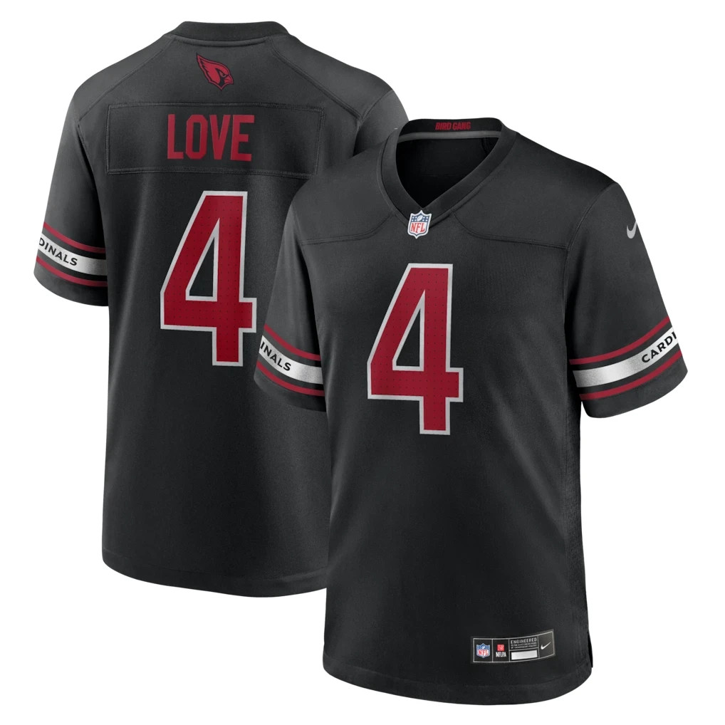 Jersey Arizona Cardinals Jeremiyah Love #4 Black Alternate Game Men's