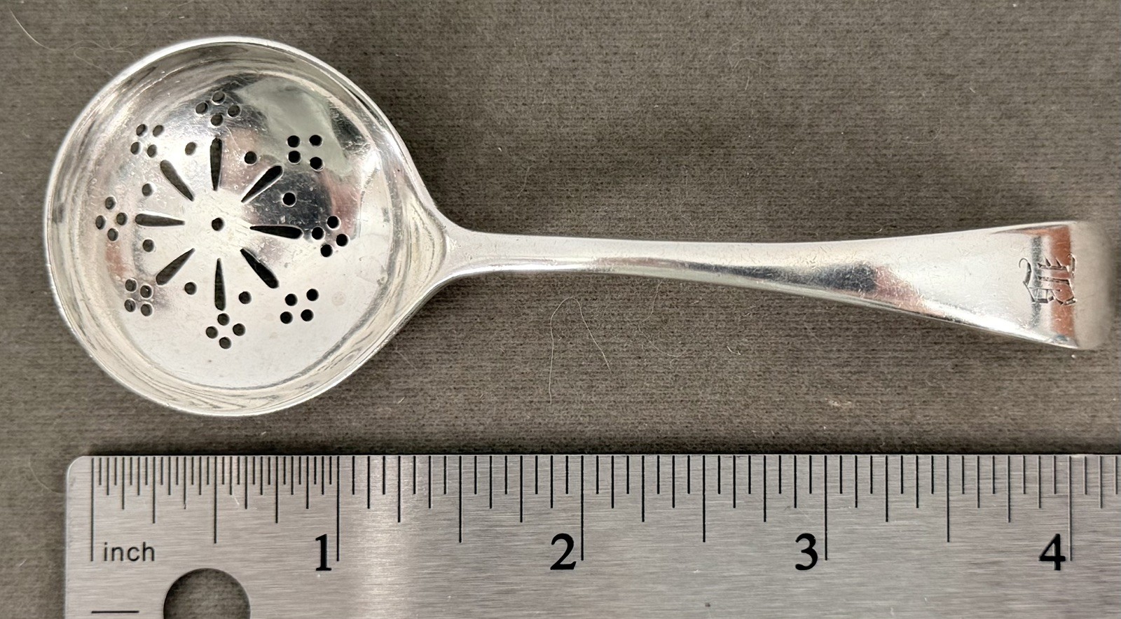 Edwardian 1911 Sheffield Sterling Silver Sugar Sifter Spoon Fattorini & Sons 22g