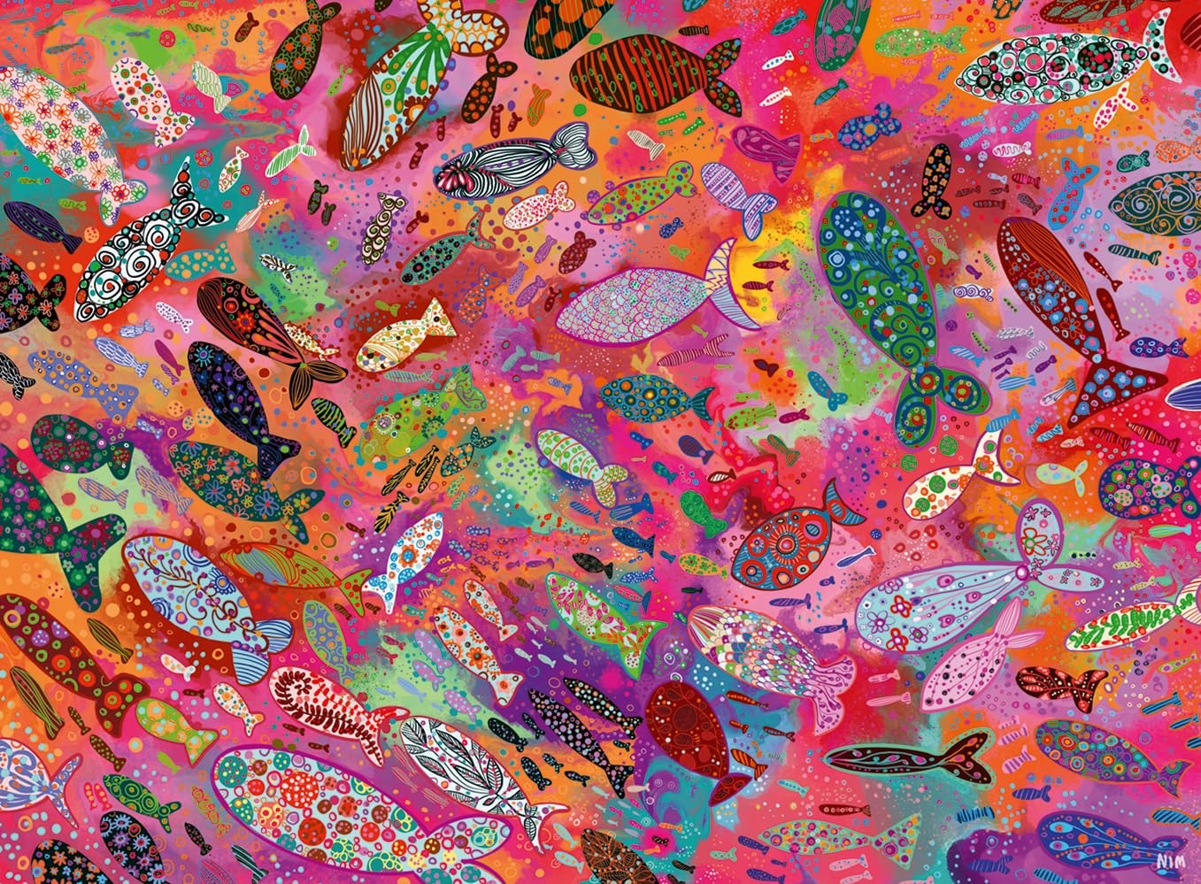 Ravensburger Fish in Fuchsia 500 Piece Jigsaw Puzzle – Colourful Underwater Fish Ravensburger Fish in Fuchsia 500 Piece Jigsaw Puzzle – Colourful Underwater Fish