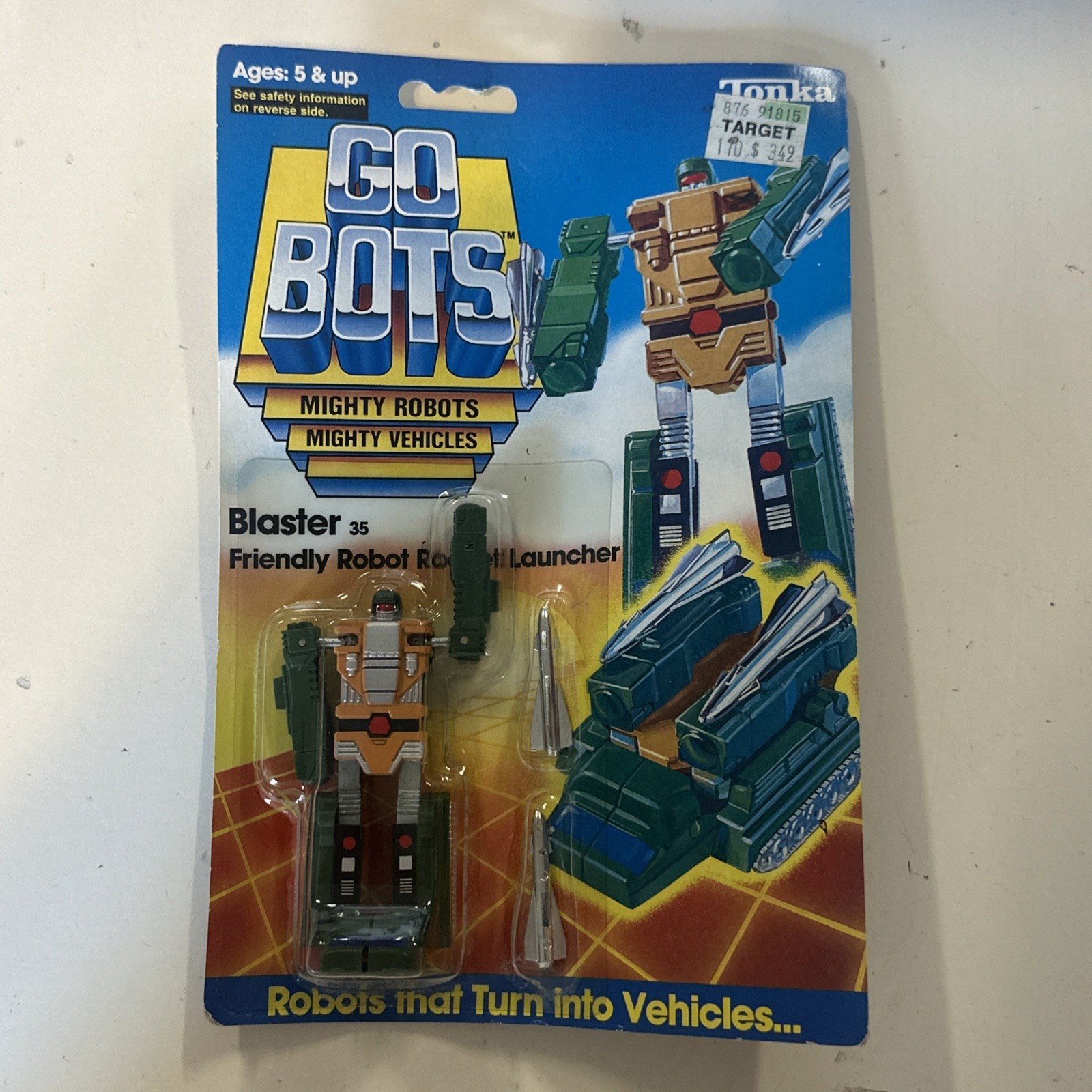 Blaster Robot Rocket Launcher 1984 Tonka Gobots Vintage Figure Green 35 Sealed🐶
