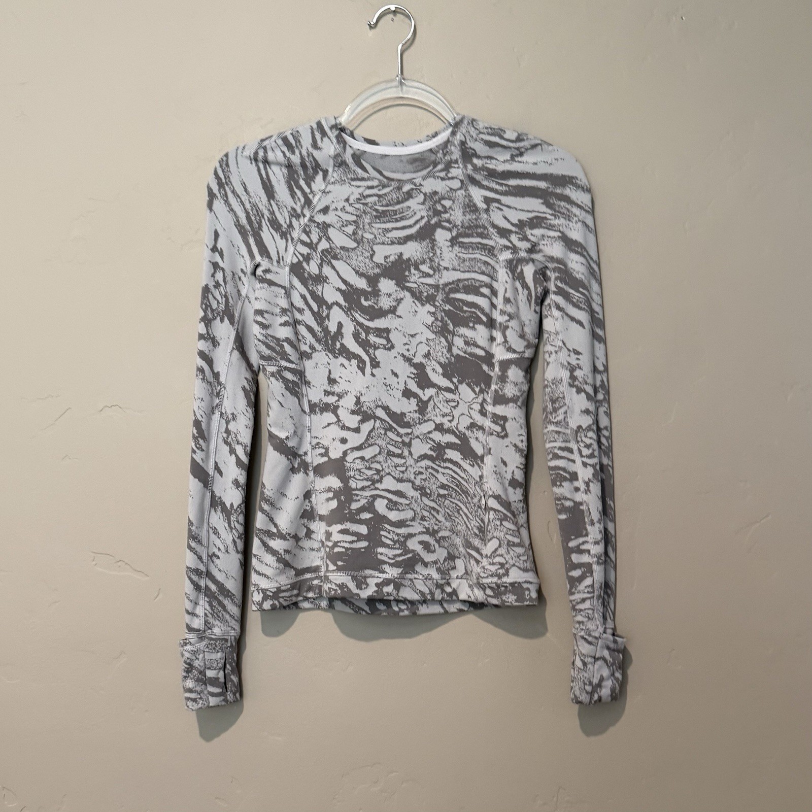 Lululemon It’s Rulu Run Long Sleeve Jacquard Womens 2 Camo Top Activewear Yoga