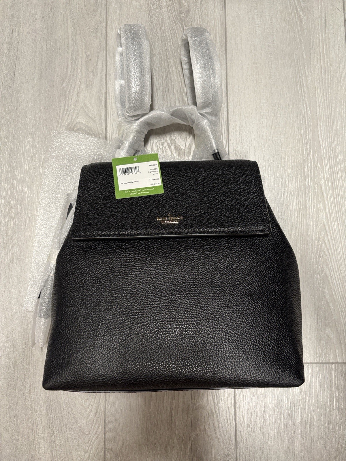 NWT kate spade Black Kingston drive simona Pebbled Leather Flap Backpack NWT kate spade Black Kingston drive simona Pebbled Leather Flap Backpack