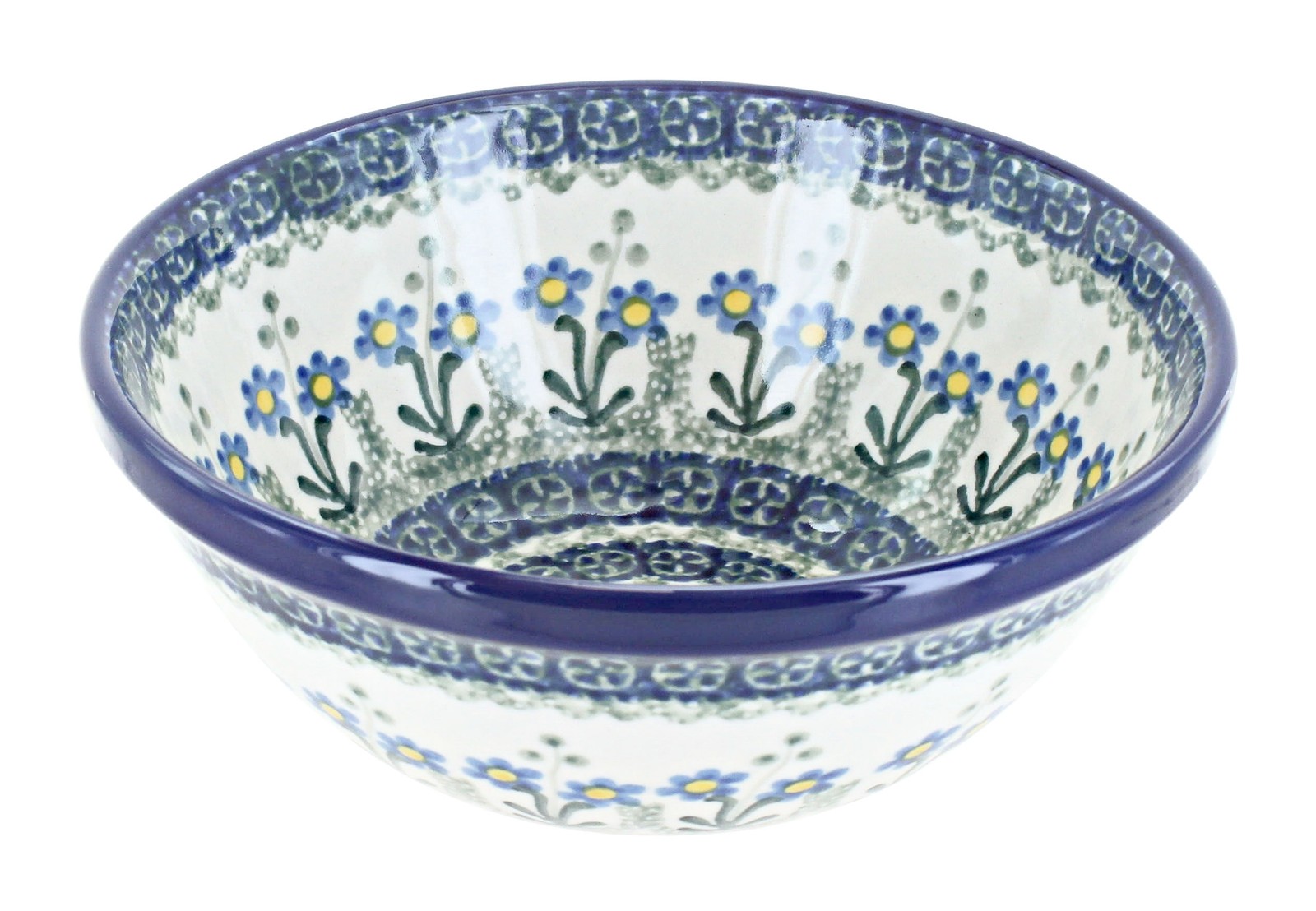 Blue Rose Polish Pottery Blue Posy Cereal/Soup Bowl Blue Rose Polish Pottery Blue Posy Cereal/Soup Bowl