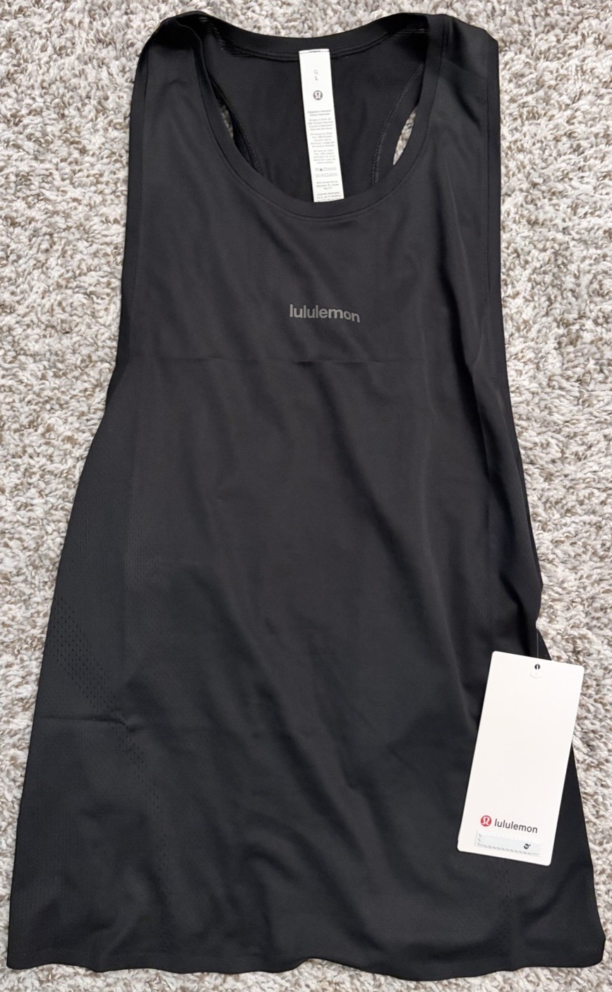lululemon Fast and Free Running Tank Singlet Women’s Large Black NWT LW1FSRS lululemon Fast and Free Running Tank Singlet Women’s Large Black NWT LW1FSRS