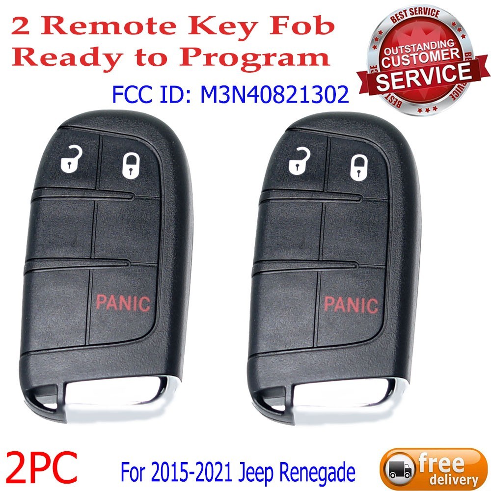 2 Smart Prox Remote Key Fob for 2015 2016 2017 2018 2019 2020 2021 Jeep Renegade