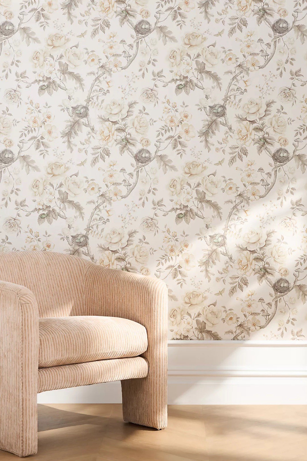Anthropologie Tansy Bloom Floral Color “Oyster” Wallpaper Sanderson Giles NWOT