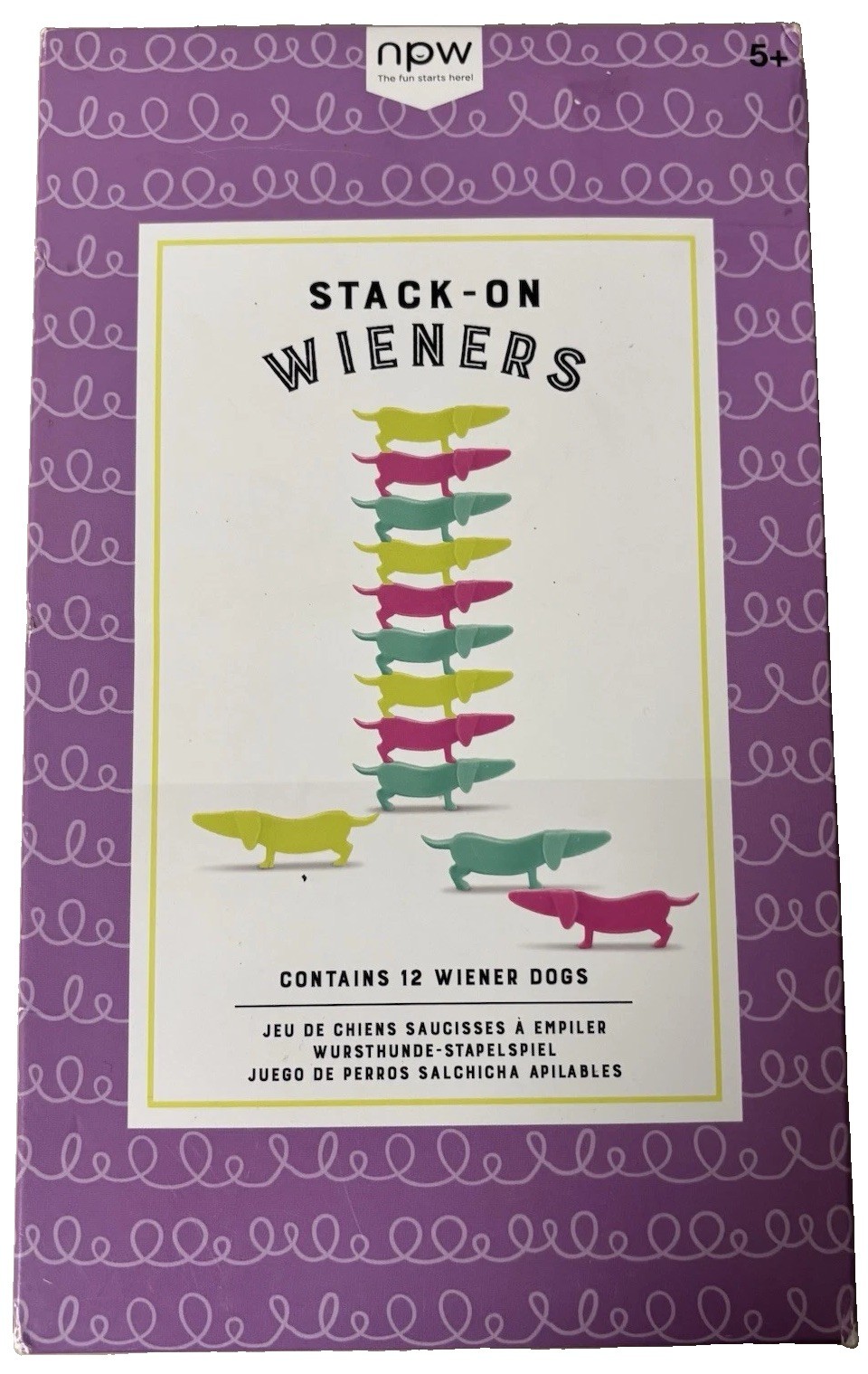 NPW Stack-On Wieners Stacking Family Game 12 Wiener Dogs 2+ Players Ages 5+