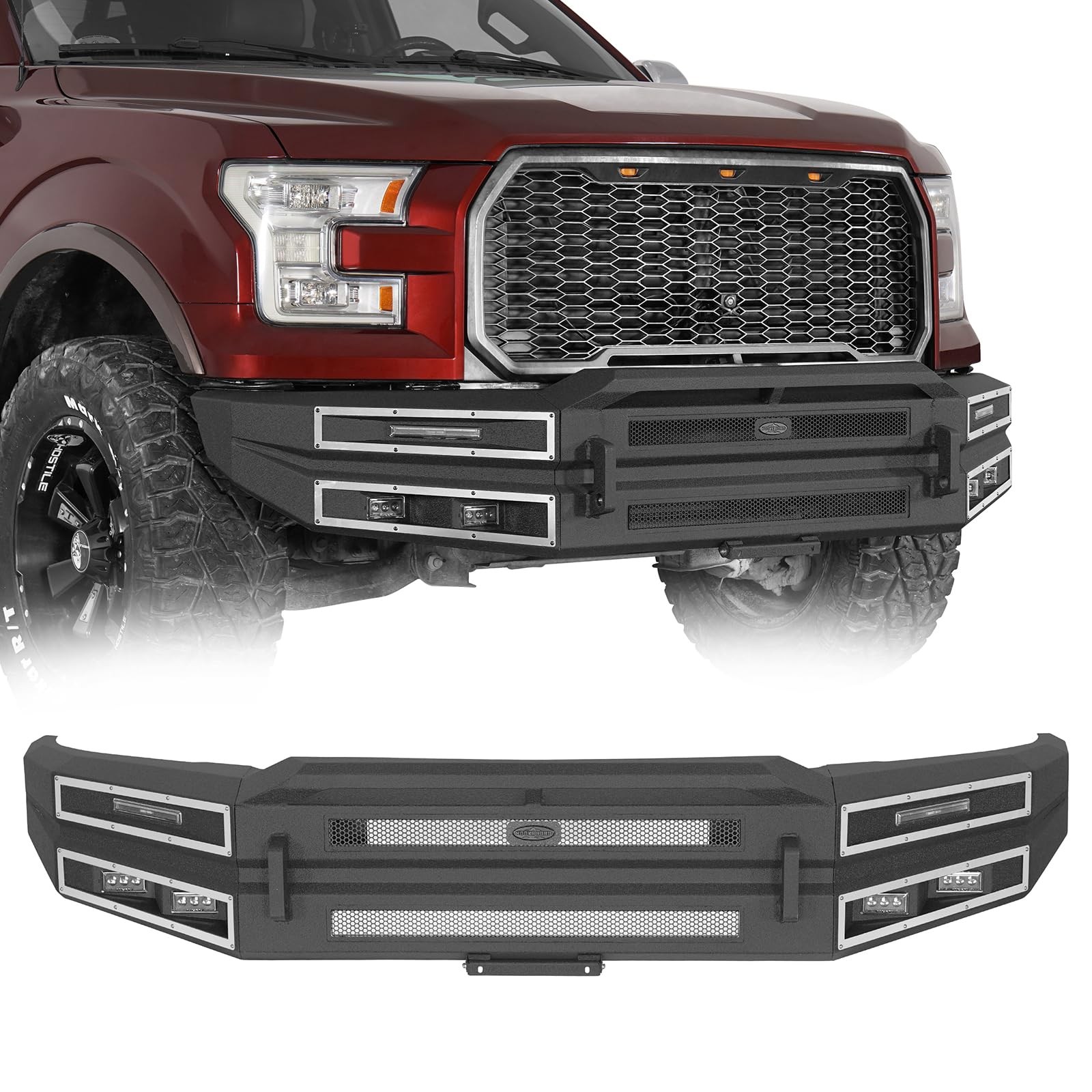 for 15-17 Ford F-150 Heavy Duty Front Bumper Turn Signal Lights D-Ring Mounts