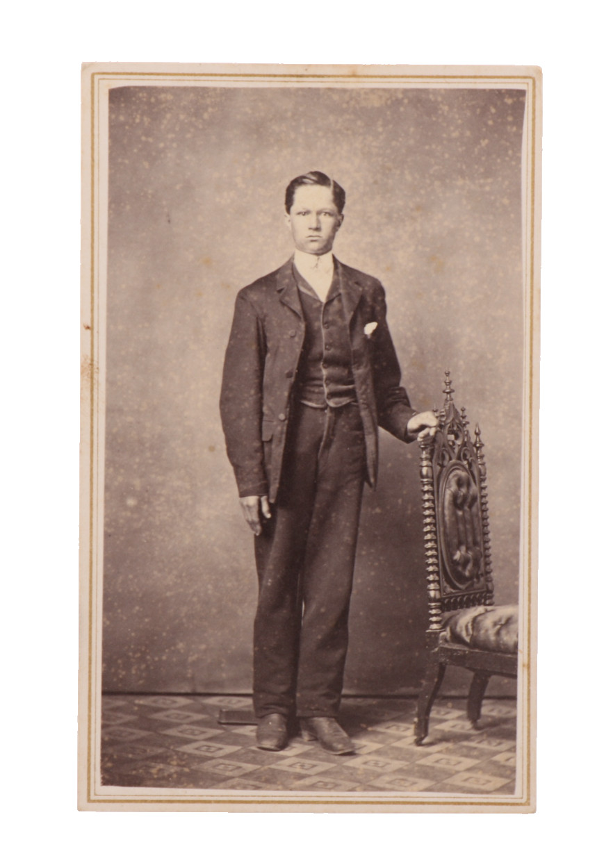 Victorian Era Carte de Visite Studio Portrait of a Handsome Man Standing #377