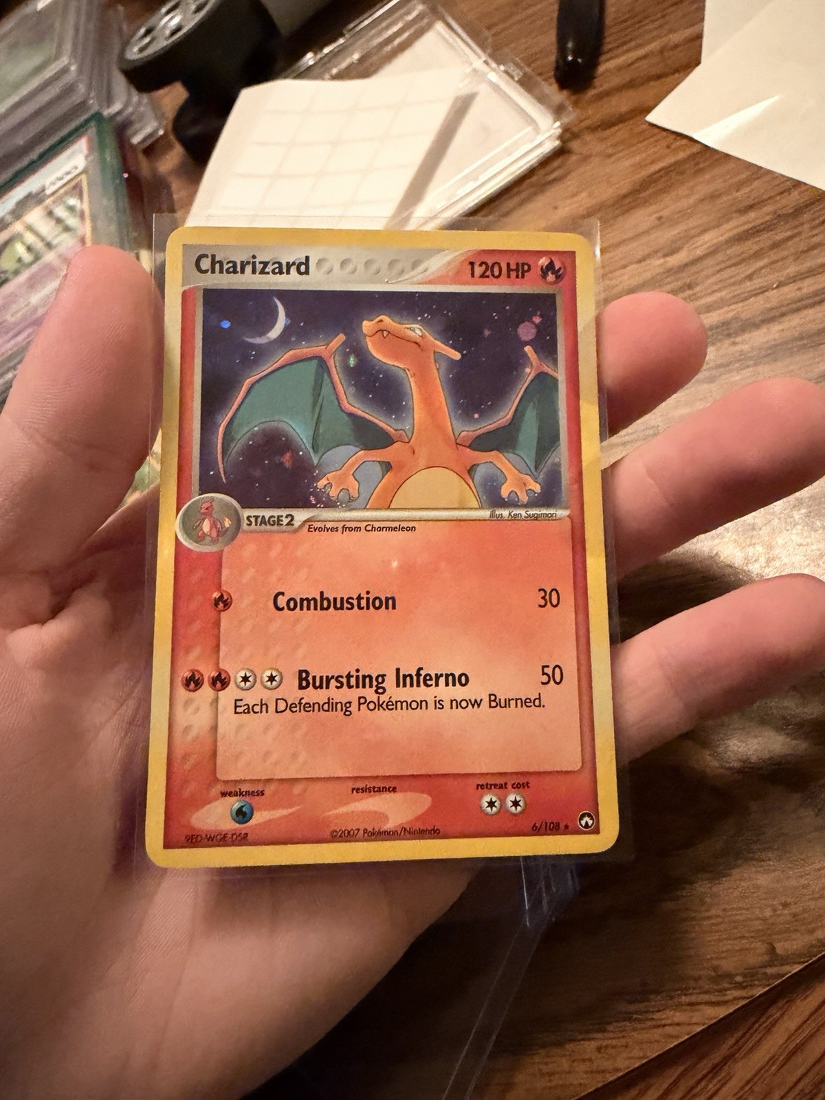 Charizard Power Keepers TCG Pokémon Charizard 6/108 2007 Holo Rare Palm Swirl Charizard Power Keepers TCG Pokémon Charizard 6/108 2007 Holo Rare Palm Swirl