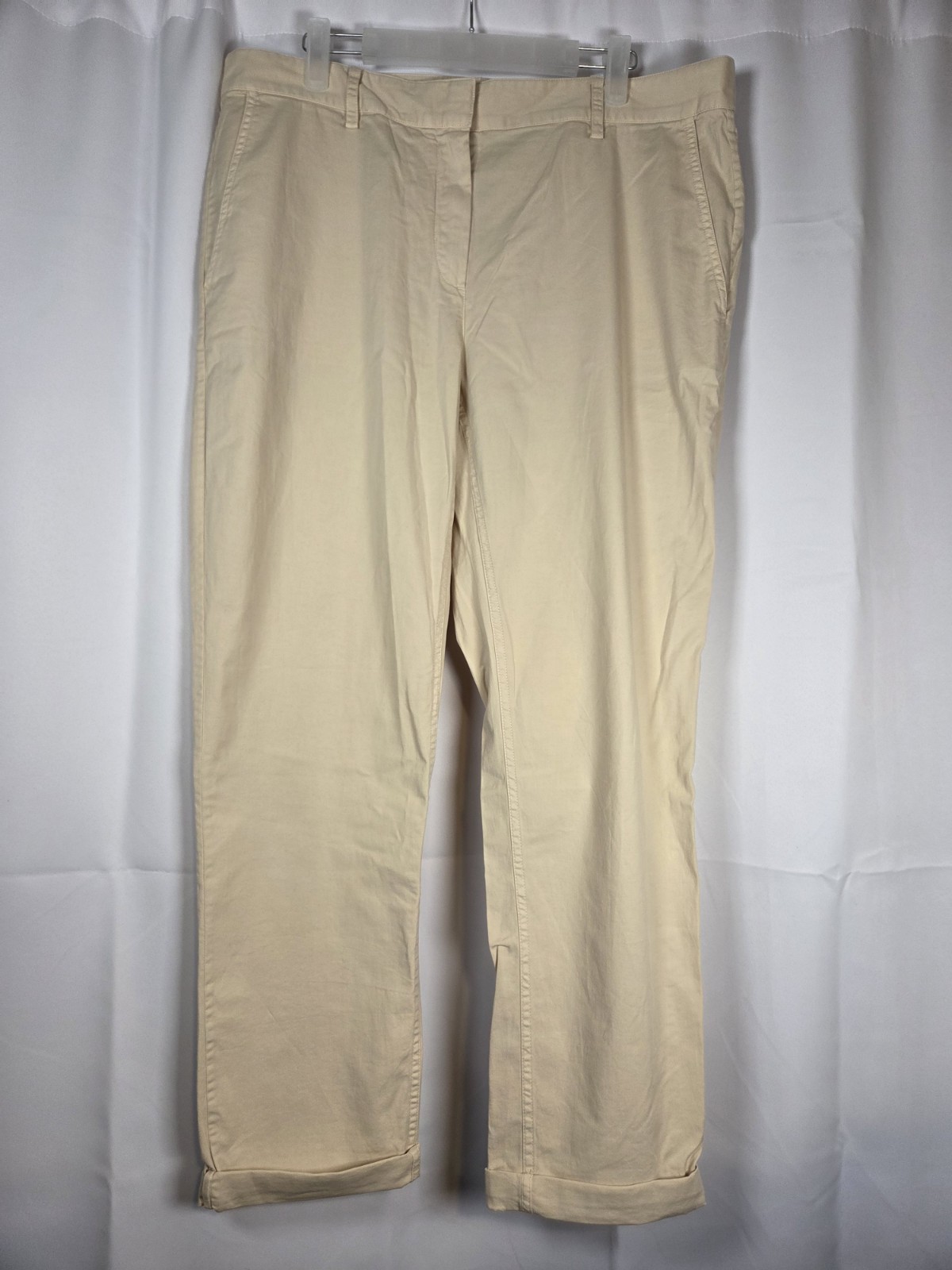 NWT Theory Treeca 2 Cuff khaki Tan Cotton Blend Pants Women\'s Size 10  $275