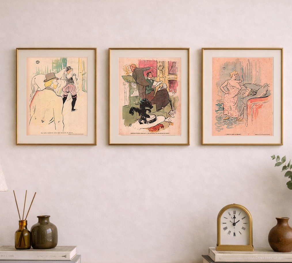 Toulouse Lautrec Paris Print Set 3 Le Rire 1890s Cabaret Wall Art Decor