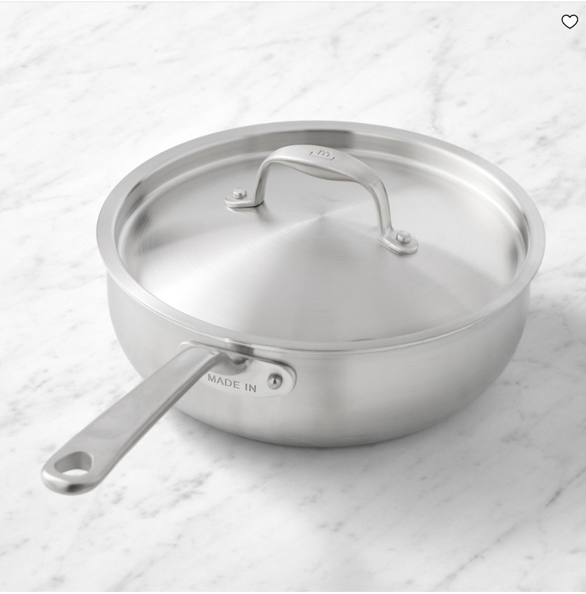 Made In Stainless Steel Saucier Pan 3 Qt Saucepan Cooking Pot