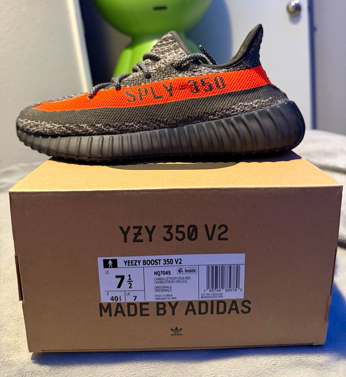 adidas Yeezy Boost 350 V2 Carbon Beluga Black/Orange/Gray HQ7045 adidas Yeezy Boost 350 V2 Carbon Beluga Black/Orange/Gray HQ7045