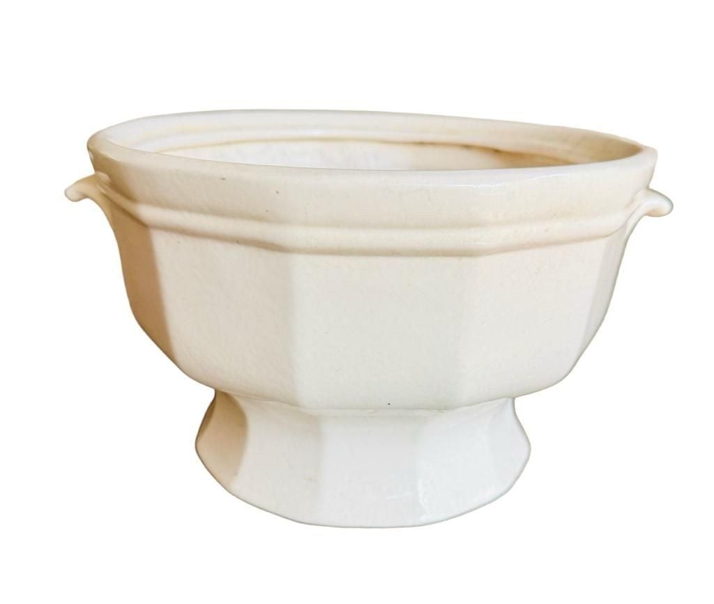 Vintage Pfaltzgraff Heritage White Octagonal Tureen Bowl with Pedestal Base