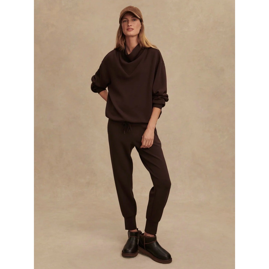VARLEY The Slim Cuff Pant DoubleSoft Coffee Bean Brown Sz L $128 {N36}