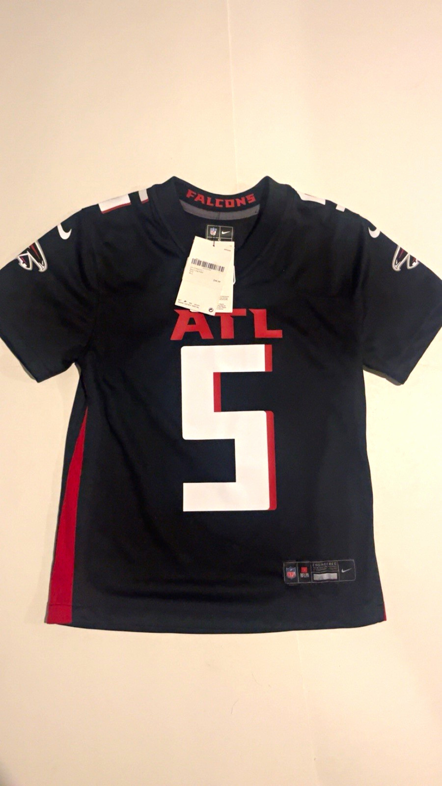 Nike NFL Atlanta Falcons Drake London #5 Jersey Black/Red/White Youth S NFL