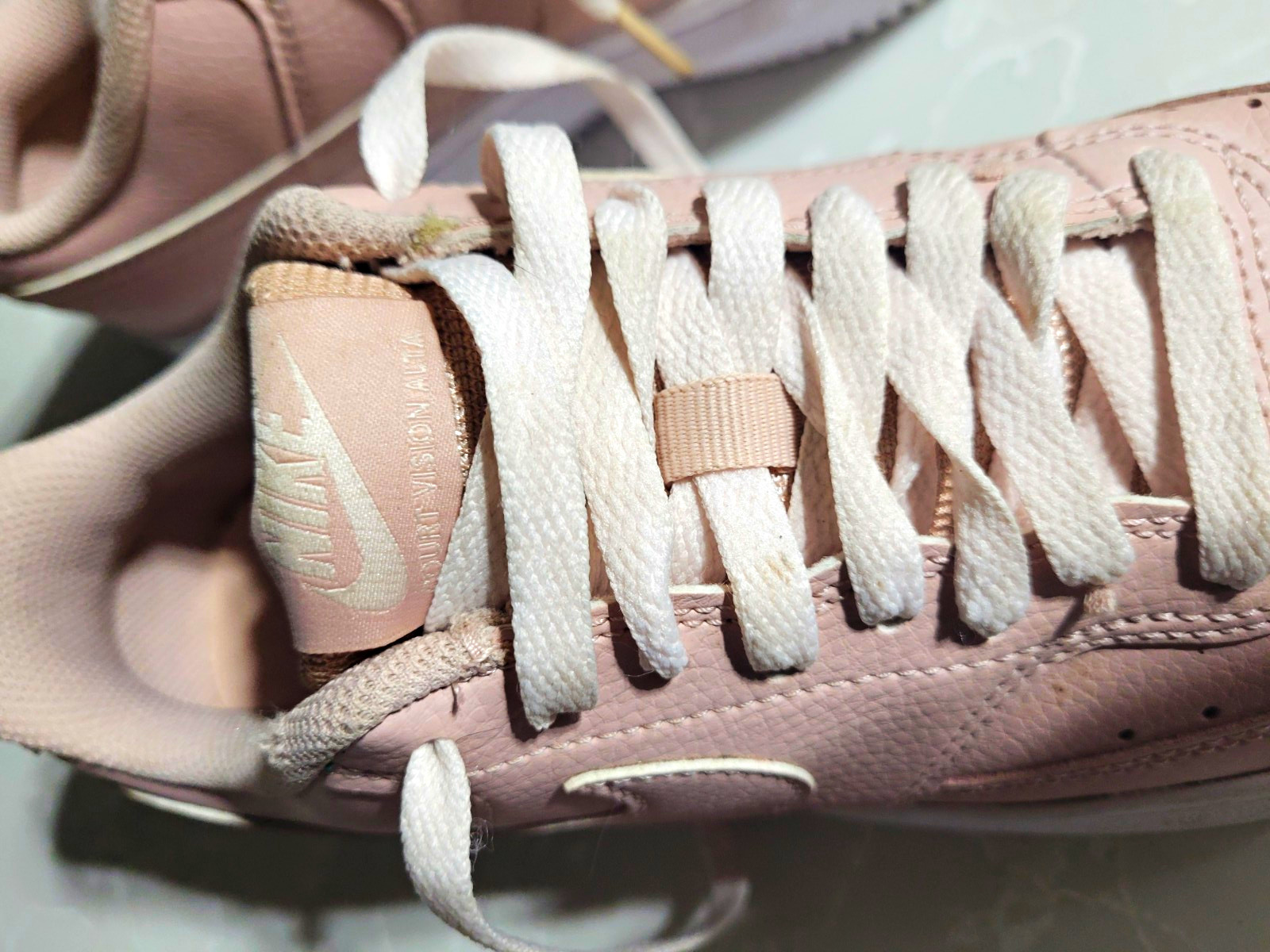 Nike Court Vision  Lace-Up Leather Sneakers Pink/White Women’s 9 DM0113-600
