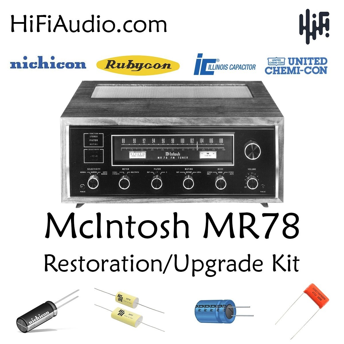 McIntosh MR78 tuner restoration recap repair upgrade rebuild kit capacitor