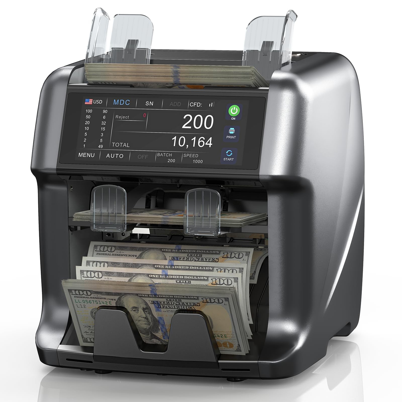 Aneken Ultra Series Mixed Denomination Money Counter with Reject Pocket, 6.9’...