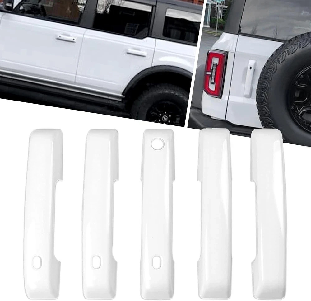 Door Handle Covers for Ford Bronco 2021-2026, White, ABS, 5 Pack