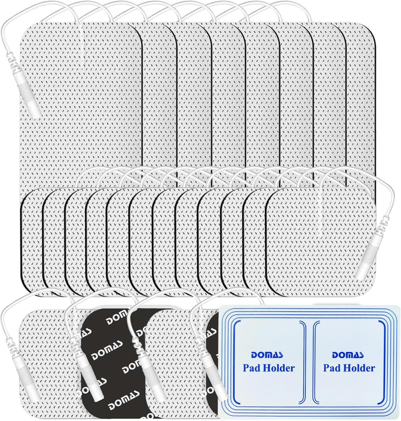 DOMAS 24 Pack 2x2&2x4 TENS Pads with Pad Holder, for TENS 7000, 30 Uses