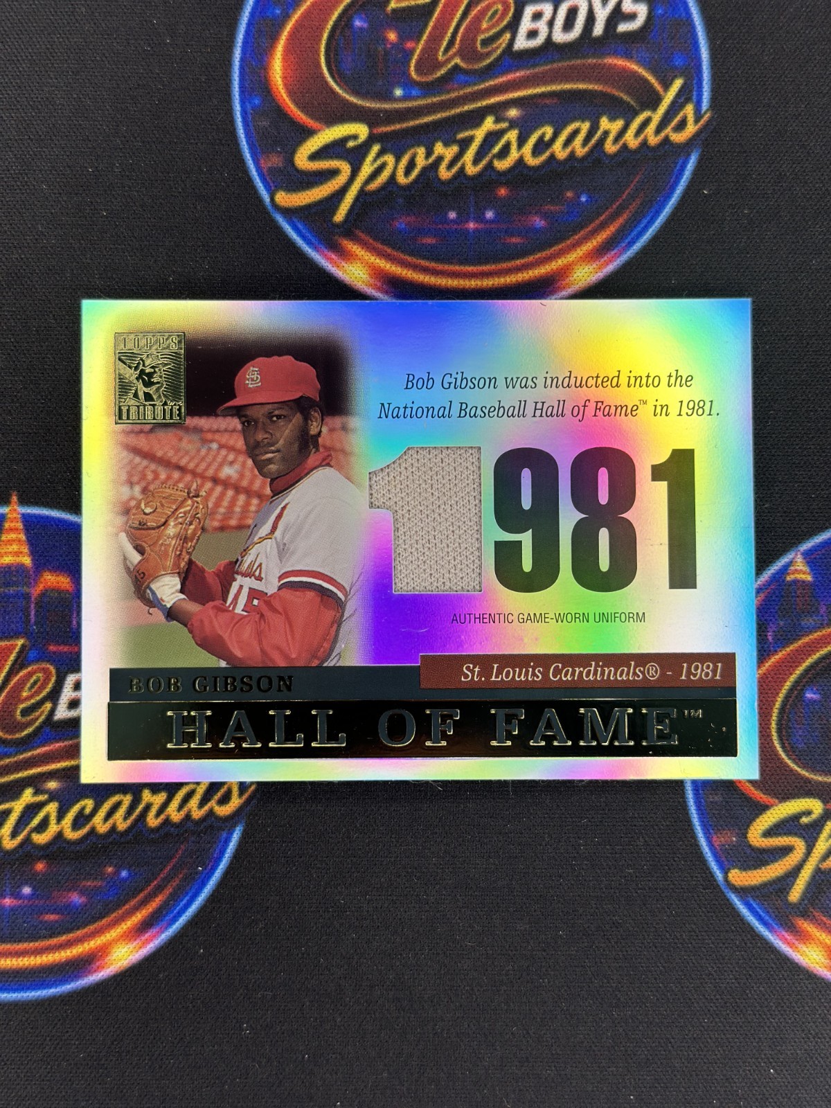 BOB GIBSON 2004 Topps Tribute TR-BG Hall of Fame Relic Game Used Jersey Cardinal BOB GIBSON 2004 Topps Tribute TR-BG Hall of Fame Relic Game Used Jersey Cardinal