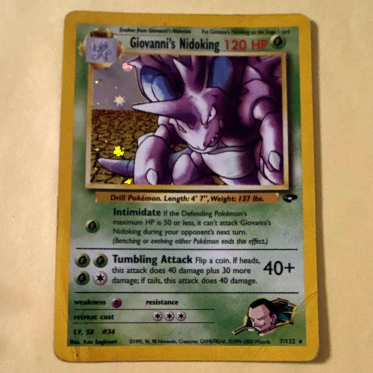 Wizards of the Coast Pokemon TCG Giovanni\'s Nidoking 7/132 Gym Challenge Holo #1