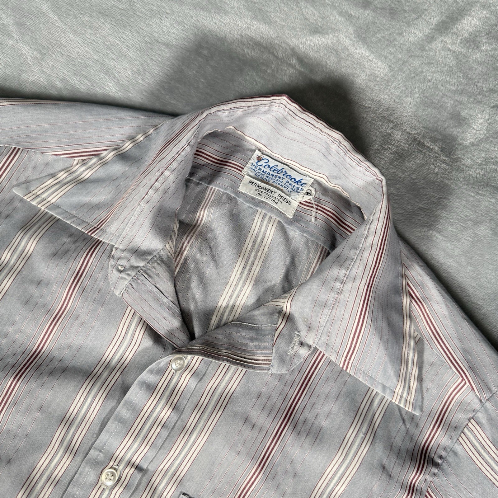 Vintage Colebrooke Permanent Press Striped Shirt Mens M Short Sleeve 70s Vintage Colebrooke Permanent Press Striped Shirt Mens M Short Sleeve 70s