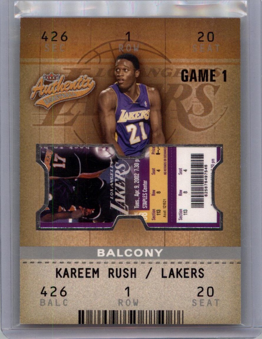 2002-03 Fleer Authentix #114 Kareem Rush Balcony #/250 2002-03 Fleer Authentix #114 Kareem Rush Balcony #/250