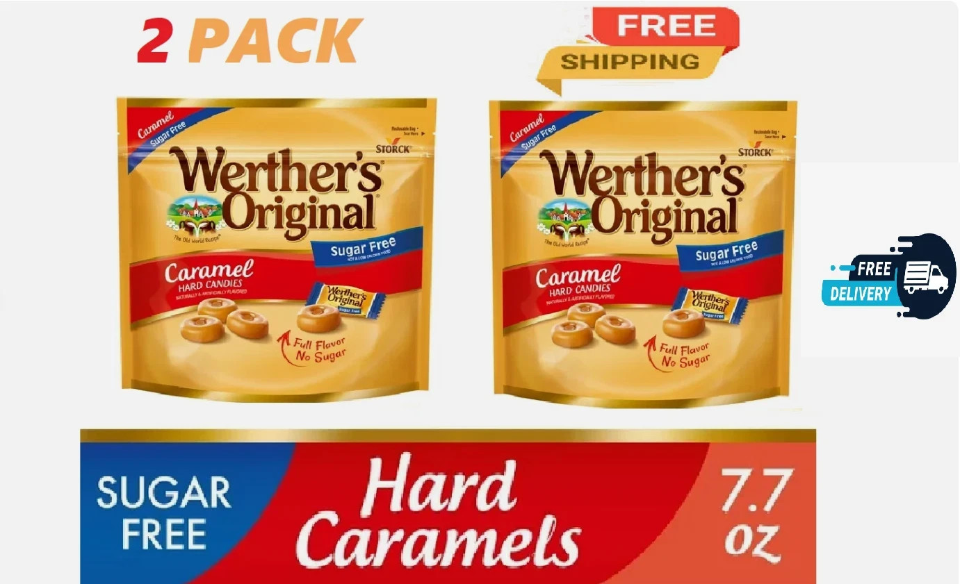 Werther\'s Original Hard Sugar Free Caramel Candy, 7.7 oz PACK OF 2 Werther\'s Original Hard Sugar Free Caramel Candy, 7.7 oz PACK OF 2