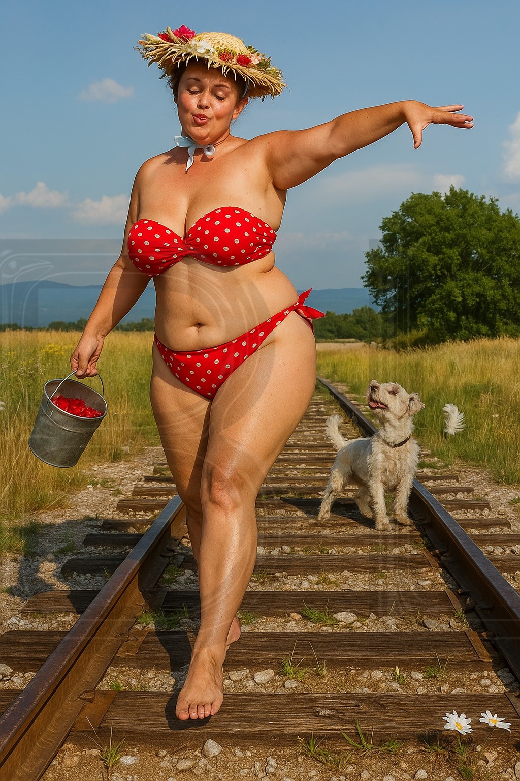 Hilda Walking the Tracks  13 x 19\