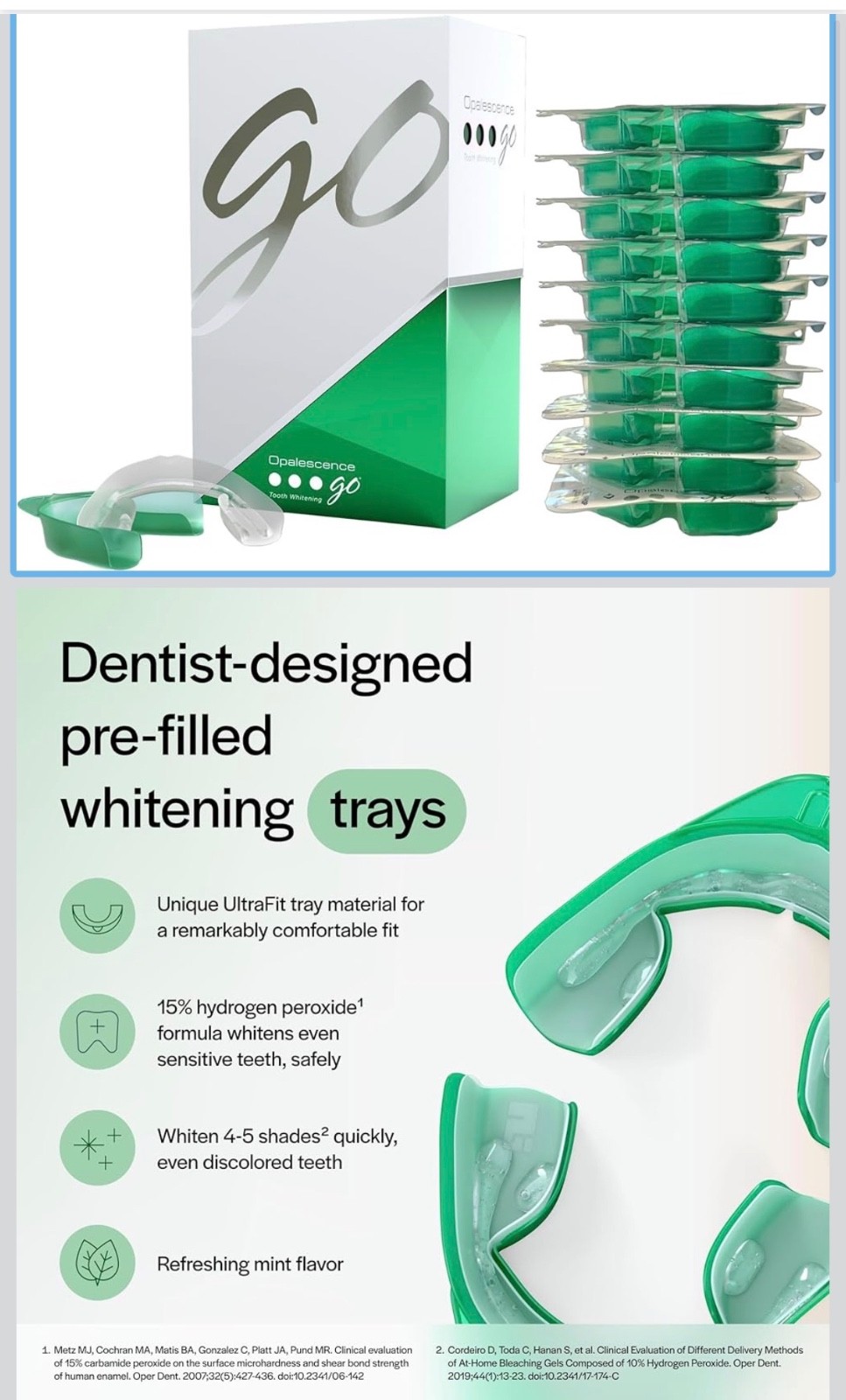 Opalescence Go Mint Teeth Whitening Trays 15% 10 Pack, Opalescence Go Mint Teeth Whitening Trays 15% 10 Pack,