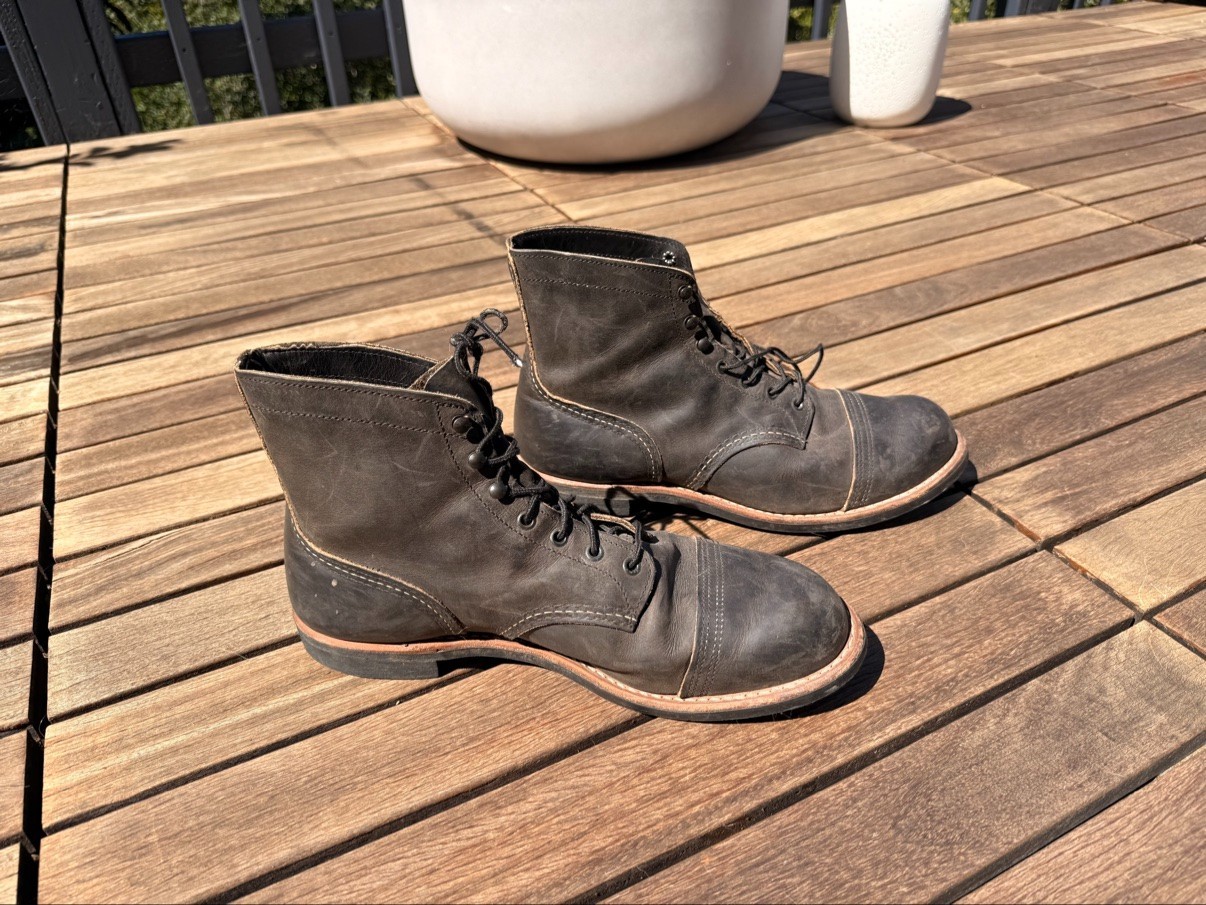 Red Wing Iron Ranger Boots Mens 12 Charcoal Cap Toe Leather Lace Up