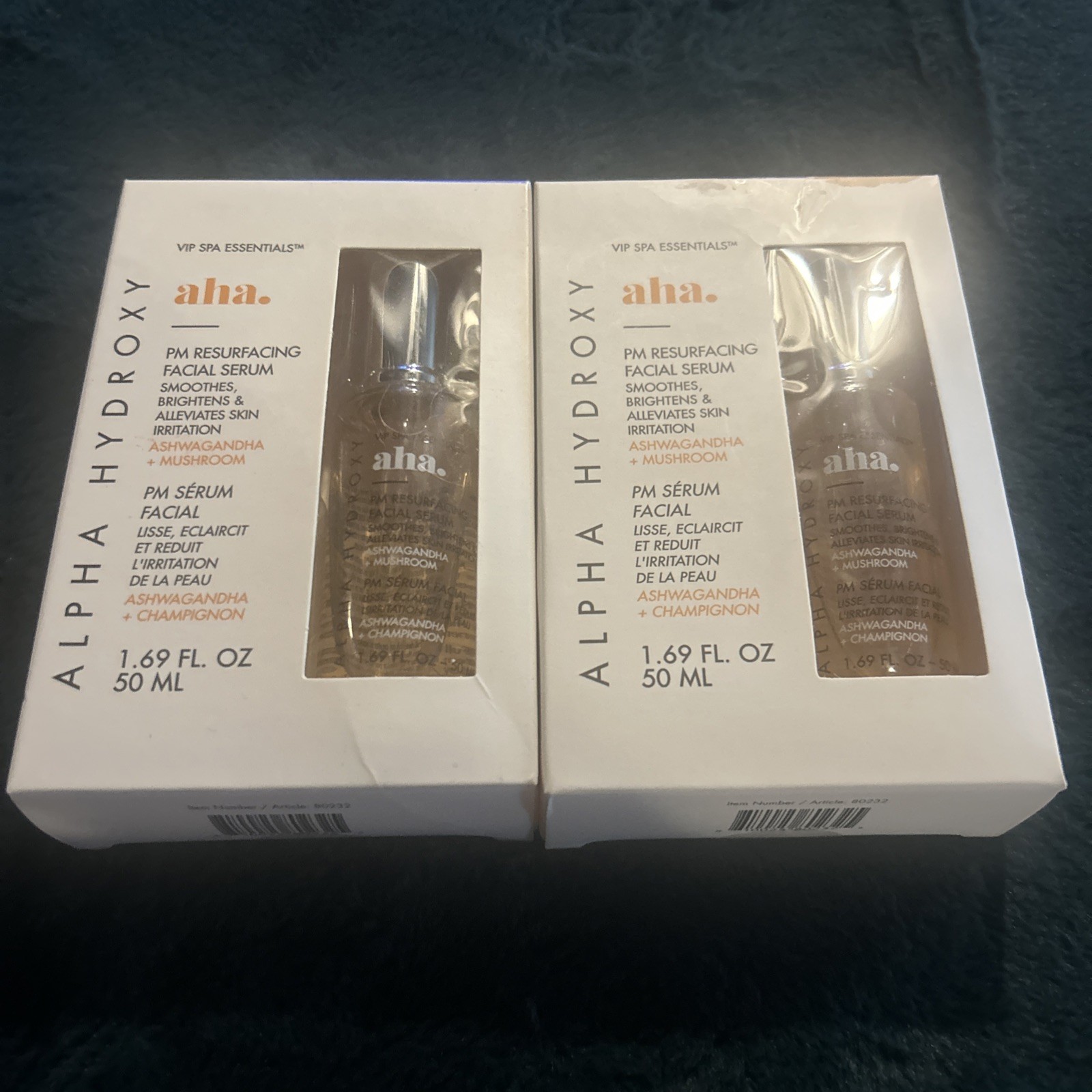 VIP SPA ESSENTIALS AHA. ALPHA HYDROXY PM RESURFACING FACIAL SERUM 1.69 OZ/50 ML