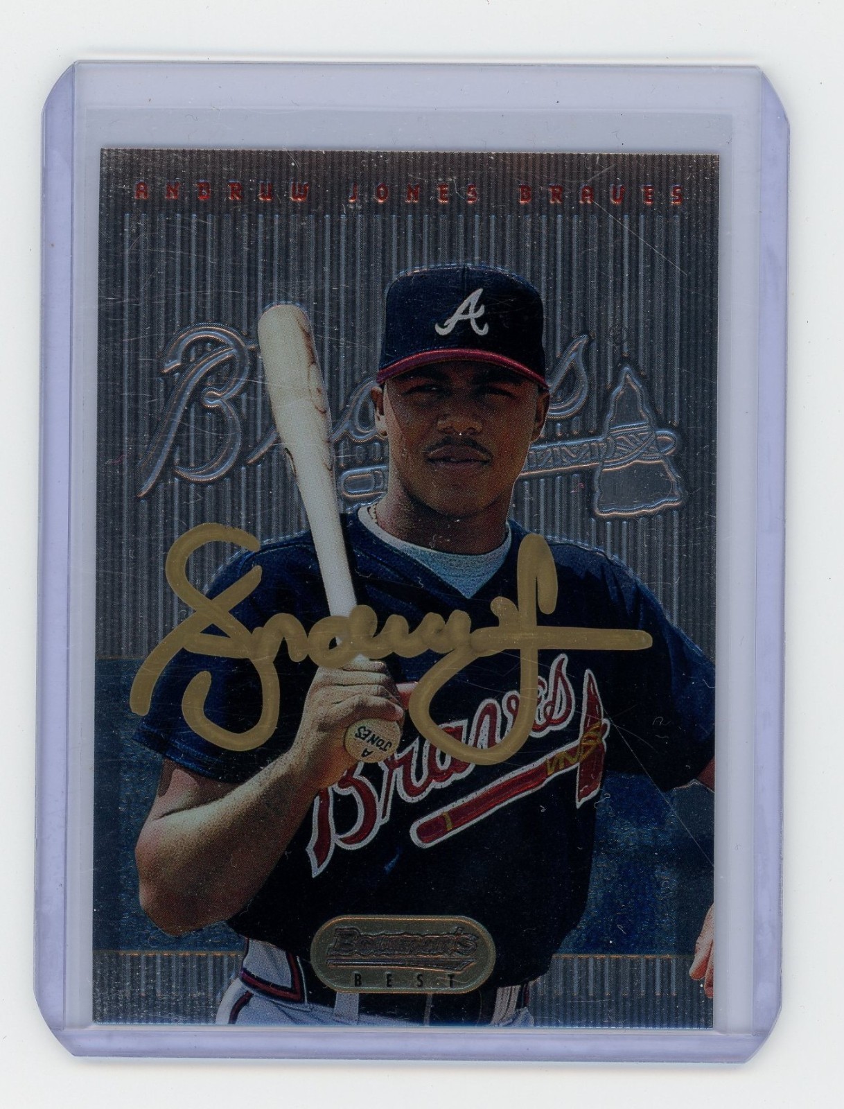 Andruw Jones 1995 Bowman's Best Signed Auto Rookie Rc Card Atlanta Braves HOF
