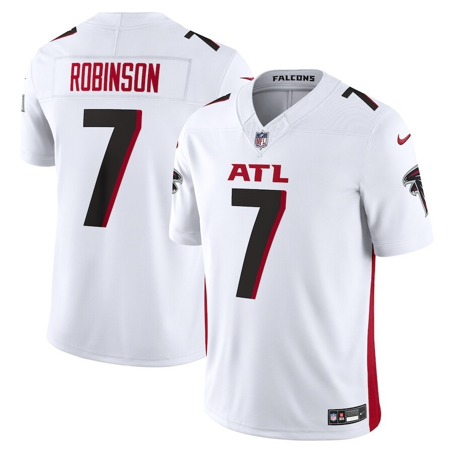 Men\'s #7 Bijan Robinson Black/White Player SportShirt Adult - All Stitched