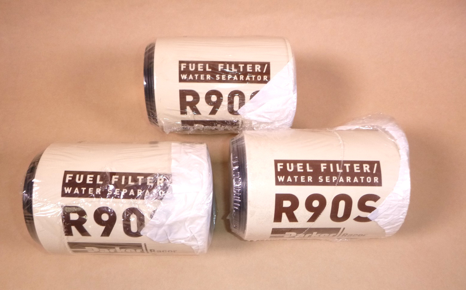 (Lot of 3) Parker Racor R90S Diesel Fuel Filter Water Separator 2 Micron