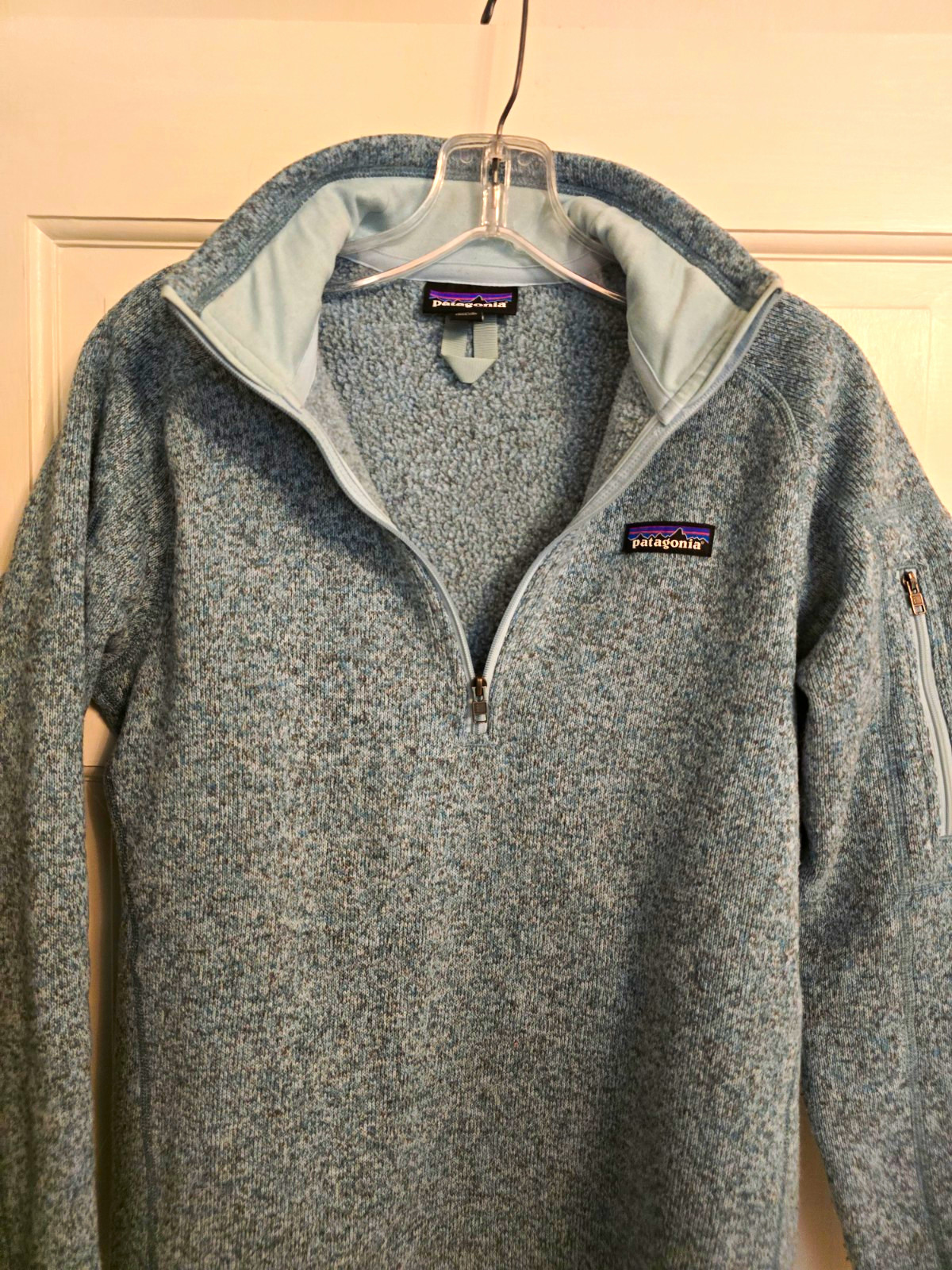 Patagonia Women\'s Better Sweater 1/4-Zip Fleece Pullover -L.Blue-Medium
