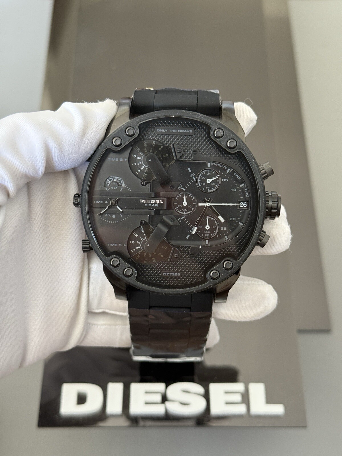Diesel DZ7396 Men\'s Mr.Daddy 2.0 Chronograph Black Silicone Bracelet Watch 57mm