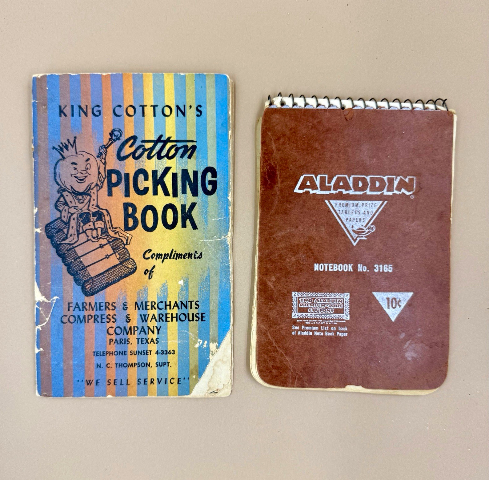 Vintage Texas Handwritten Recipe Notebooks Lot Aladdin No 3165 King Cotton Paris Vintage Texas Handwritten Recipe Notebooks Lot Aladdin No 3165 King Cotton Paris