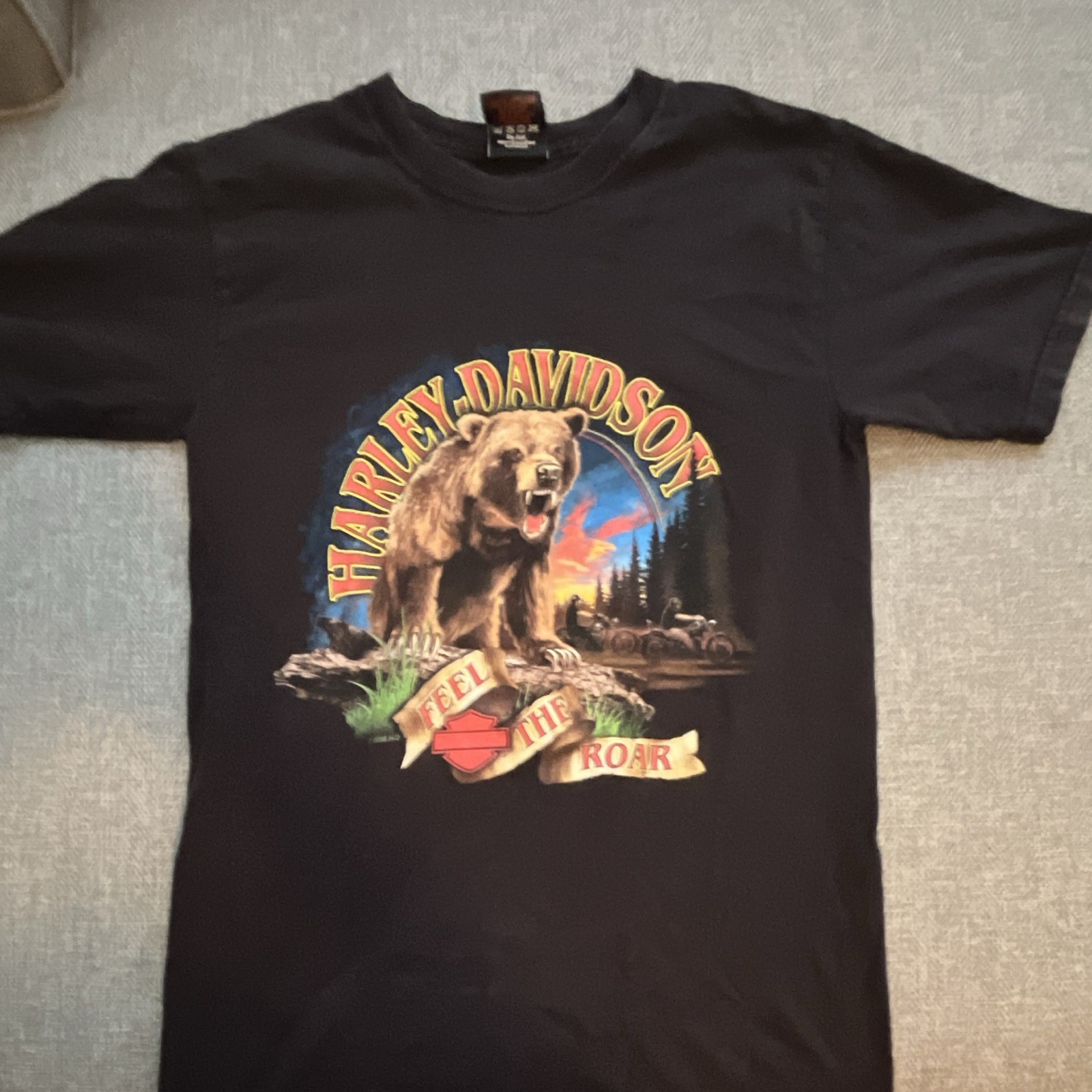 Vintage 2006 Harley-Davidson Feel the Roar Bear Graphic Doha Qatar Size S Vintage 2006 Harley-Davidson Feel the Roar Bear Graphic Doha Qatar Size S