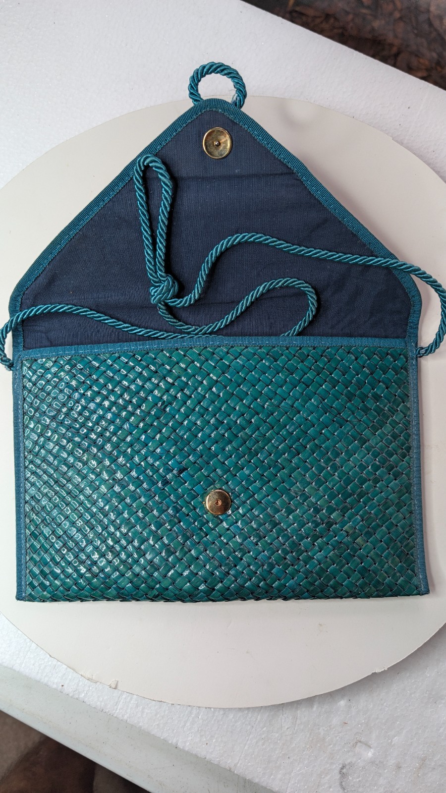 Vintage used woven forest green 11.5\