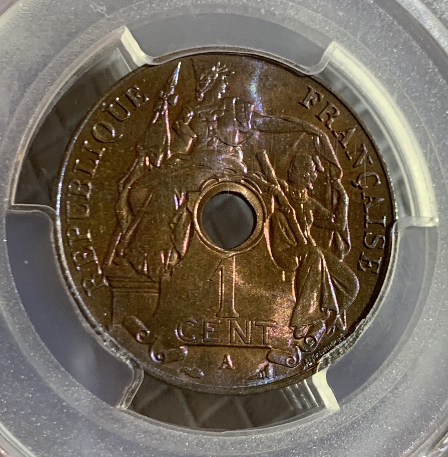 1930 A FRENCH INDO CHINA ONE CENT PCGS MS64RB