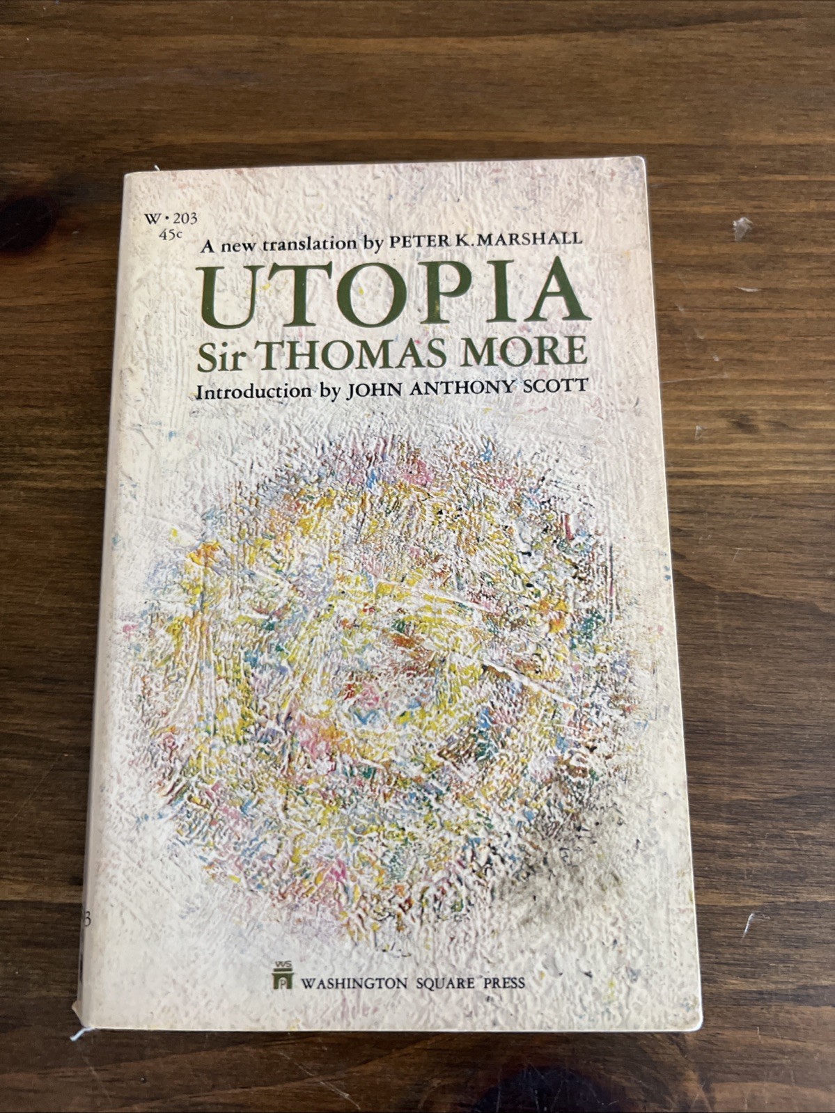 Utopia Sir Thomas More 1965 First Washington Square Press Paperback W203 Marshal